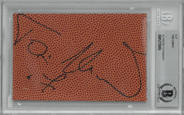 Toni Kukoc Autographed 3.5x5 Basketball Texture Cut Signature- Beckett Encapsulated (Chicago Bulls/Croatian Pink Panther)-Powers Sports Memorabilia