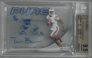 Teddy Bridgewater Autographed 2014 Leaf Trinity Pure Autographs Blue Rookie Card (RC) #PTB2- 8/24- Beckett/BGS Graded 9.5/Auto 10-Powers Sports Memorabilia