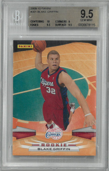 Blake Griffin 2009-10 Panini Rookie Card (RC) #301- Beckett/BGS Graded Gem Mint 9.5 (Los Angeles Clippers)-Powers Sports Memorabilia
