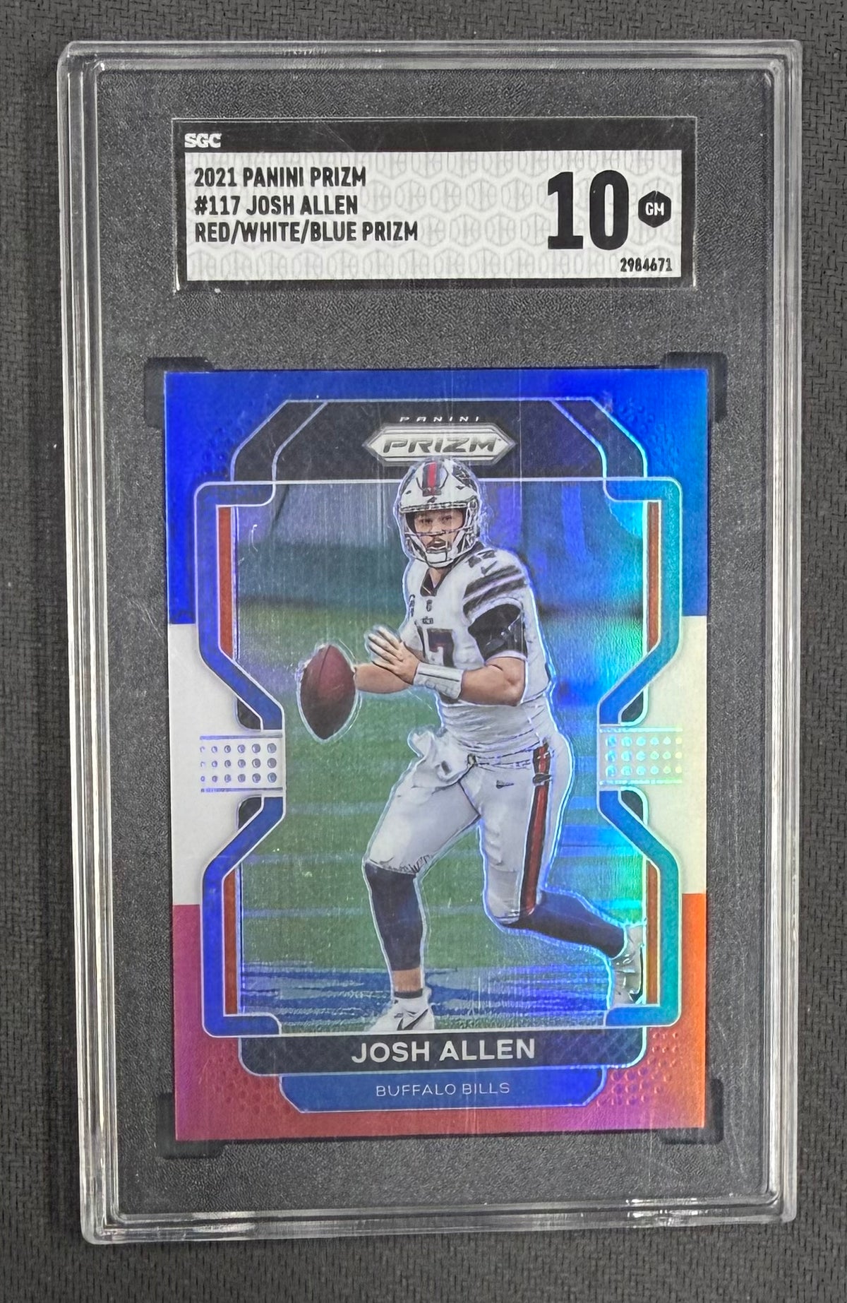 Josh Allen 2021 Panini Prizm Red White Blue Card #117 SGC 10-Powers Sports Memorabilia
