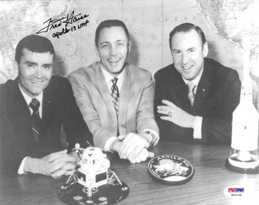 Fred Haise Autographed NASA Astronaut/Pilot Vintage B&W 8x10 Photo- PSA #S22134- Apollo 13 LMP (w/ Jim Lovell/John Swigert)-Powers Sports Memorabilia