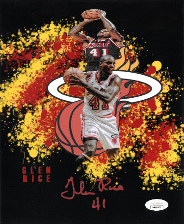 Glen Rice Autographed Miami Heat Collage 8x10 Photo #41- JSA Authenticated-Powers Sports Memorabilia