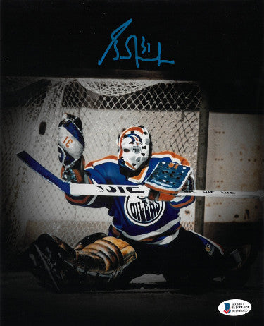 Grant Fuhr Autographed Edmonton Oilers 8x10 Photo #31- Beckett Witnessed - CTBL_029984-Powers Sports Memorabilia