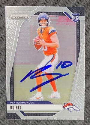 Bo Nix 2024 Panini Prizm Signed Rookie Card #309 Beckett Auto 23993-Powers Sports Memorabilia