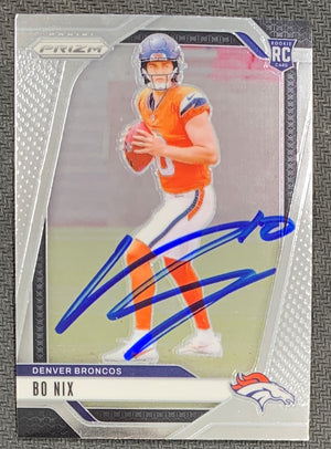 Bo Nix 2024 Panini Prizm Signed Rookie Card #309 Beckett Auto 23997-Powers Sports Memorabilia