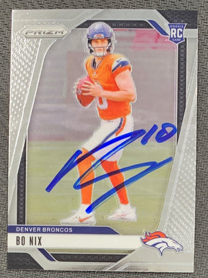 Bo Nix 2024 Panini Prizm Signed Rookie Card #309 Beckett Auto 23998-Powers Sports Memorabilia