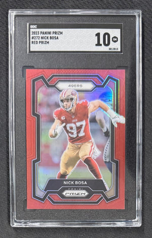 Nick Bosa 2023 Panini Prizm Red Football Card #272 Graded SGC 10 Cert # 3012815-Powers Sports Memorabilia