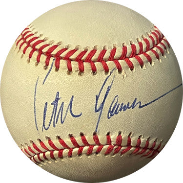 Peter Gammons Autographed RONL Rawlings Official National League Baseball minor tone spots- JSA #NN13630 (Baseball sportswriter/ESPN)-Powers Sports Memorabilia