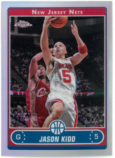 Jason Kidd 2006-07 Topps Chrome Refractor Card #56 (New Jersey Nets)-Powers Sports Memorabilia