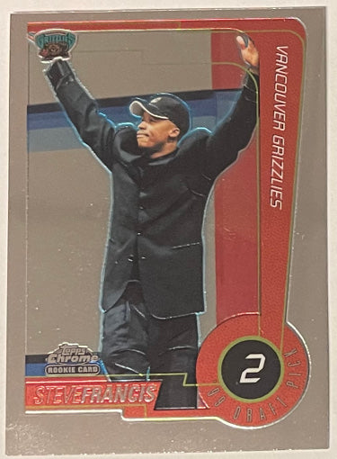 Steve Francis 1999-00 Topps Chrome Rookie Card (RC) #118 (Vancouver Grizzlies)-Powers Sports Memorabilia