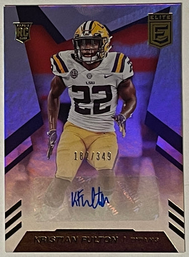 Kristian Fulton Autographed 2020 Panini Donruss Elite Rookie Card (RC) #RA-KF- LTD 182/349 (Tennessee Titans/LSU)-Powers Sports Memorabilia