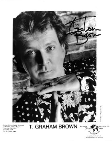T. Graham Brown Autographed B&W 8x10 Photo- COA (Country Music Promo)-Powers Sports Memorabilia