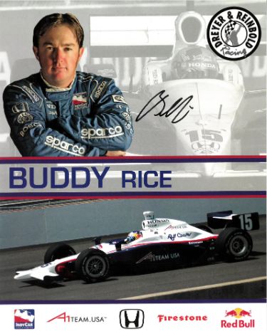 Buddy Rice Autographed Indy Car 8x10 Photo- COA (2004 Indianapolis 500 Champion)-Powers Sports Memorabilia