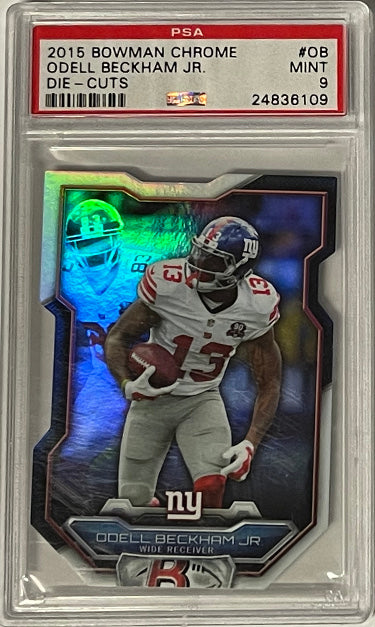 Odell Beckham, Jr. 2015 Bowman Chrome Die-Cuts Card #OB- PSA Graded Mint 9 (New York Giants)-Powers Sports Memorabilia