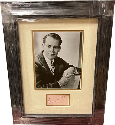Henry Fonda Autographed 2.5x4 Cut Signature with 8 x 10 Photograph Custom Framing- Beckett Review (16 x 20/Academy Award Winning Actor)-Powers Sports Memorabilia