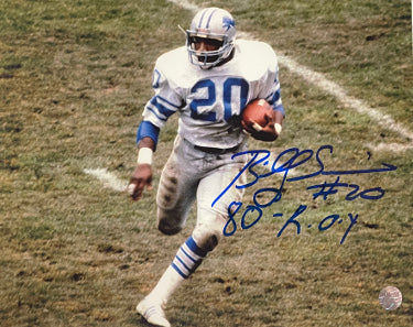 Billy Sims Autographed Detroit Lions Color 8x10 Photo #20 80 ROY- AWM Hologram-Powers Sports Memorabilia
