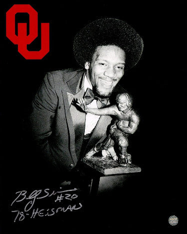 Billy Sims Autographed Oklahoma Sooners 8x10 Photo #20 78 Heisman w/ Trophy- AWM Hologram-Powers Sports Memorabilia