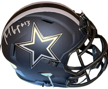 Michael Gallup Autographed Dallas Cowboys Riddell Speed Eclipse Mini Helmet #13- JSA-Powers Sports Memorabilia