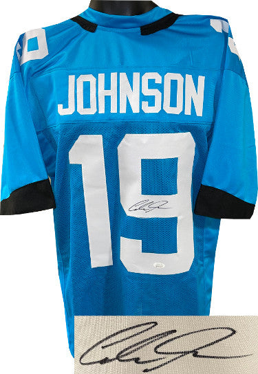 Collin Johnson Autographed Jacksonville Teal Custom Stitched Pro Style Football Jersey XL- JSA Witnessed-Powers Sports Memorabilia