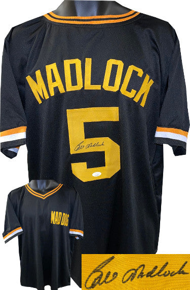 Bill Madlock Autographed Pittsburgh Black TB Mad Dog Custom Stitched Baseball Jersey XL- JSA-Powers Sports Memorabilia