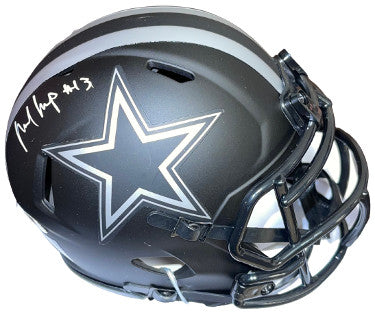 Michael Gallup Autographed Dallas Cowboys Riddell Speed Eclipse Mini Helmet #13- JSA #NN43554-Powers Sports Memorabilia