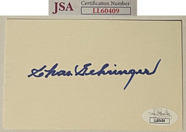 Charlie/Charles/Chas Gehringer Autographed 3x5 Index Card- JSA #LL60409 (Detroit Tigers/1949 HOF)-Powers Sports Memorabilia