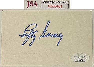 Lefty Gomez Autographed 3x5 Index Card- JSA #LL60401 (NY Yankees/Senators/HOF 1972)-Powers Sports Memorabilia