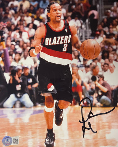 Damon Stoudamire Autographed Portland Trail Blazers 8x10 Photo- Beckett Witnessed-Powers Sports Memorabilia