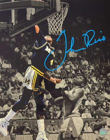 Glen Rice Autographed Michigan Wolverines Spotlight 8x10 Photo- AWM Hologram (National Champs)-Powers Sports Memorabilia