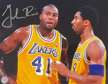 Glen Rice Autographed Los Angeles Lakers 8x10 Photo- AWM Hologram (w/ Kobe Bryant)-Powers Sports Memorabilia