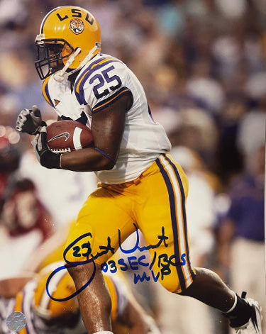 Justin Vincent Autographed LSU Tigers 8X10 Photo dual #25 03 SEC/BCS MVP- AWM Hologram - CTBL_030807-Powers Sports Memorabilia