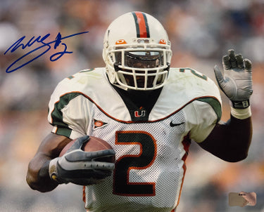 Willis McGahee Autographed Miami Hurricanes 8x10 Photo #2- Radtke Sports Hologram-Powers Sports Memorabilia