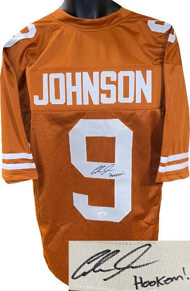 Collin Johnson Autographed Texas Burnt Orange Custom Stitched College Football Jersey Hookem! XL- JSA Witnessed-Powers Sports Memorabilia