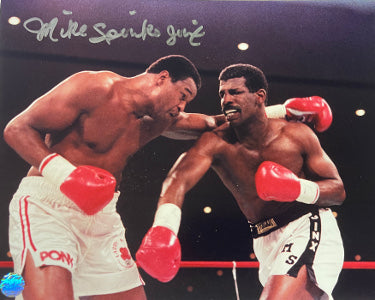 Michael Spinks Autographed Boxing Collage 8x10 Photo Jinx- AWM Hologram (vs Larry Holmes)-Powers Sports Memorabilia