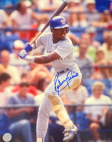 Ruben Sierra Autographed Texas Rangers 8x10 Photo- AWM Hologram (batting)-Powers Sports Memorabilia