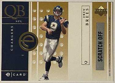 Drew Brees 2001 Upper Deck E-Card Rookie Card (RC) #E-DB (San Diego Chargers)-Powers Sports Memorabilia