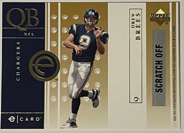 Drew Brees 2001 Upper Deck E-Card Rookie Card (RC) #E-DB (San Diego Chargers) - CTBL_030923-Powers Sports Memorabilia