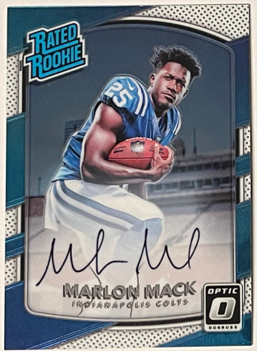 Marlon Mack Autographed 2017 Panini Donruss Optic Rated Rookie Card (RC) #152- 60/99 (Indianapolis Colts)-Powers Sports Memorabilia