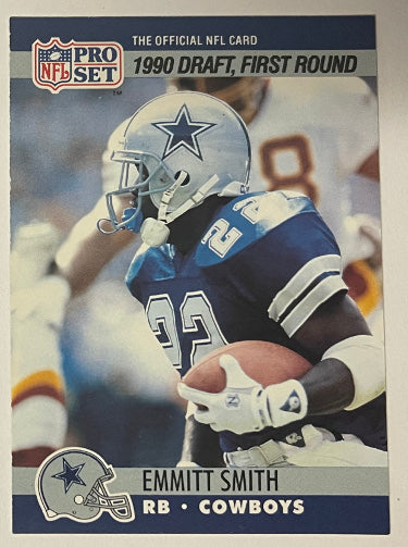 Emmitt Smith 1990 NFL Pro Set Football Rookie Card (RC) #685 (Dallas Cowboys)-Powers Sports Memorabilia