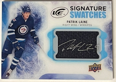 Patrik Laine Autographed 2016-17 Upper Deck Ice Hockey Signature Swatches NHL Card #SS-PL- imperfect (Winnipeg Jets)-Powers Sports Memorabilia
