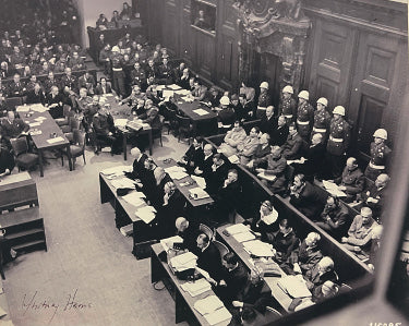Whitney Harris Autographed 1945-46 WWll Nuremberg Trials B&W 8x10 Photo?Çô PSA #AD55312- Prosecutor Military Tribunals RARE-Powers Sports Memorabilia