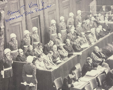 Henry T. King Jr. Autographed 1946 WWll Nuremberg Trials B&W 8x10 photo?Çô PSA #AD31963 Prosecutor Military Tribunals RARE-Powers Sports Memorabilia