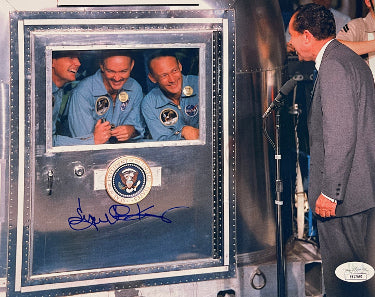 Gene/Eugene Kranz Autographed Apollo 11 Flight Director 8x10 Photo- JSA #SS17691 (w/ President Richard Nixon)-Powers Sports Memorabilia