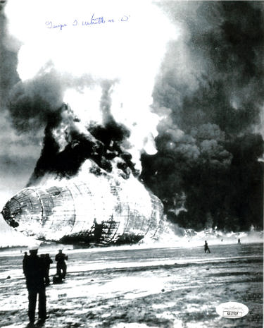 George Whittle M.D. Autographed 1937 Hindenburg Disaster Witness B&W Vintage 8x10 Photo- JSA #SS17707-Powers Sports Memorabilia