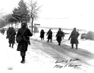 Philip P. Perugini Autographed WWII Band of Brothers Vintage B&W 8x10 Photo- JSA #SS51663- 101st ABD Easy Co 506th PIR-Powers Sports Memorabilia