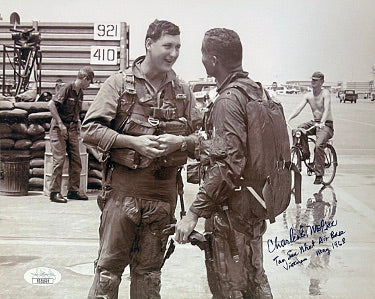 Charles E. McGee Autographed 8x10 Photo- JSA #SS51669- Tan Son Nhut Air Base/Vietnam 1968 (Tuskegee Airmen/Red Tails/WWII/Korea)-Powers Sports Memorabilia