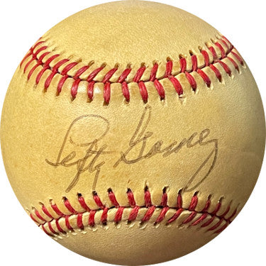 Lefty Gomez Autographed ROAL Rawlings Official American League Baseball toned- JSA LOA (Yankees/Senators)-Powers Sports Memorabilia