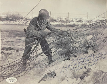 Robert/Bob Maxwell Autographed WWII Vintage B&W 8x10 Photo- JSA #SS51655- Medal of Honor/France/1944-Powers Sports Memorabilia