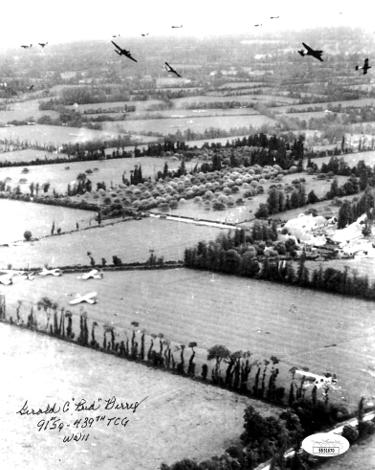 Gerald ?ǣBud?ǥ Berry Autographed WWII Vintage B&W 8x10 Photo- JSA #SS51670- 91st Squadron/439th Troop Carrier Group-Powers Sports Memorabilia
