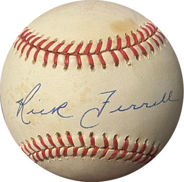 Rick Ferrell Autographed ROAL Rawlings Official American League Baseball toned (Boston Red Sox)-Powers Sports Memorabilia